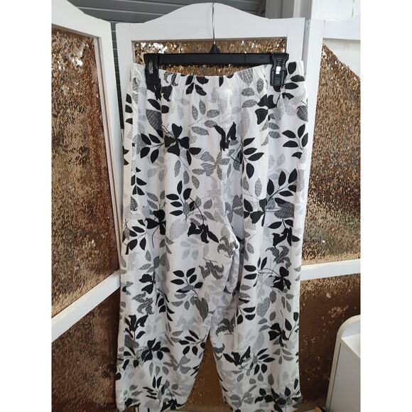 Hot Cotton Linen Cotton Blend Pants Black White Large - Picture 12 of 13